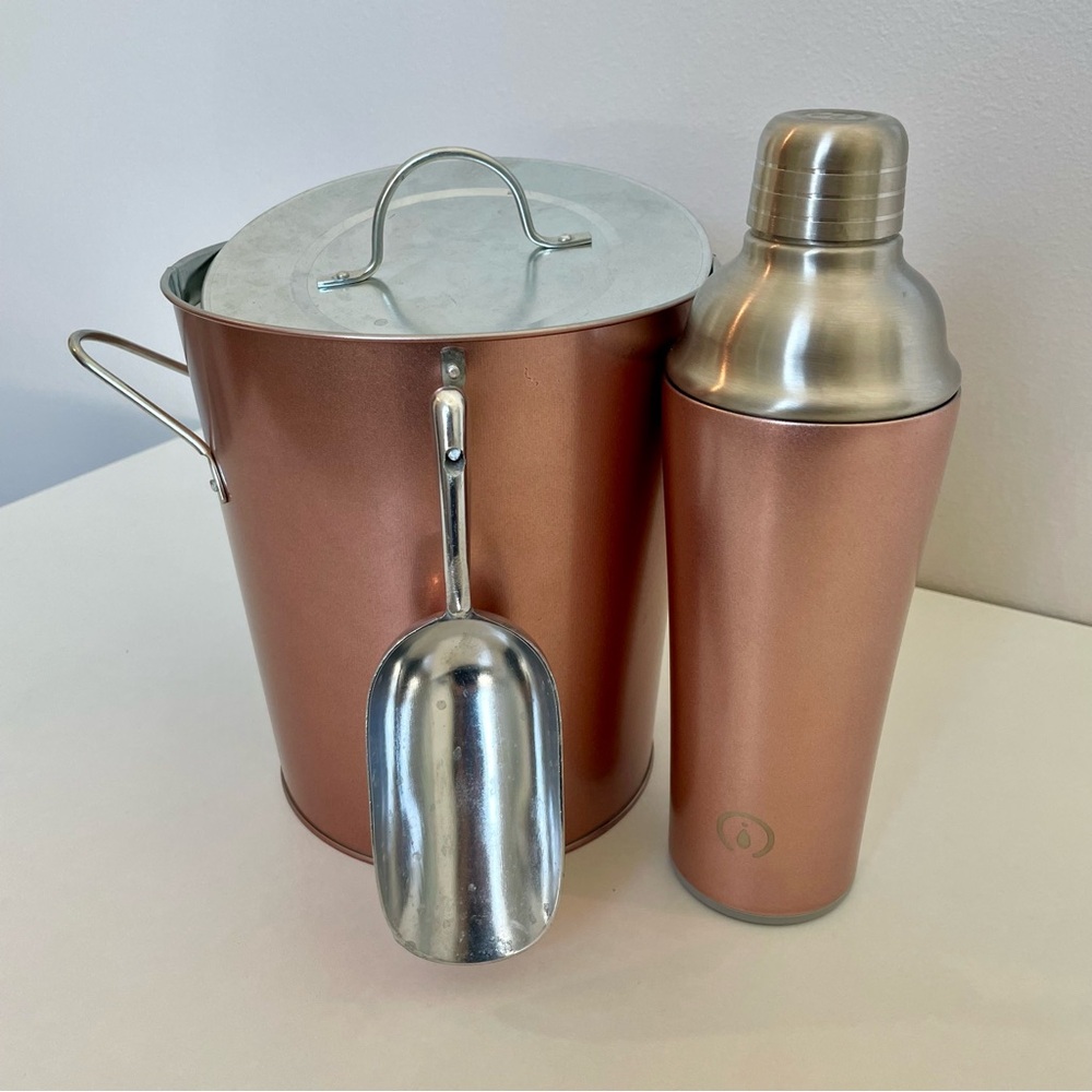 Copper Ice Bucket and Shaker Set